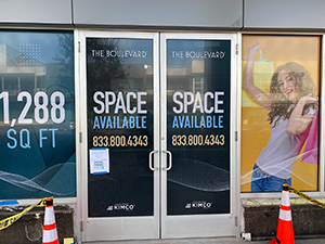 The Bouleward, window vacancy wraps, 2020 October